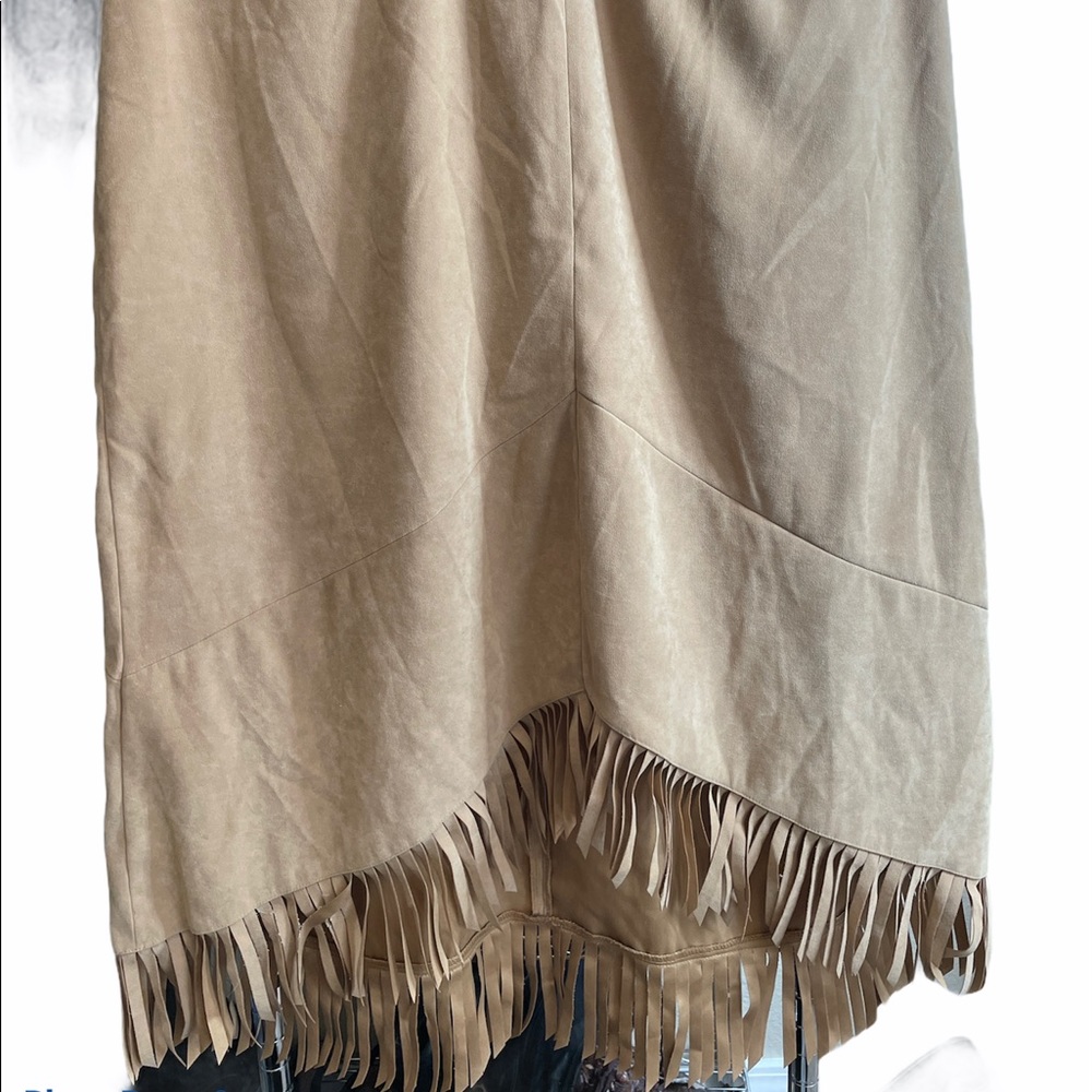 Denim & Co Faux Suede 2X. Fringe